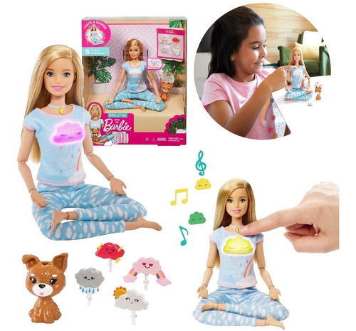 Barbie Medita Comigo Articulada Com Som E Iluminação Mattel