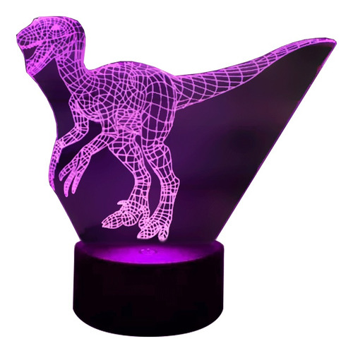 Lámpara Mesa 3d Tiranosaurio Rex Base Negra + Control