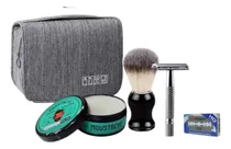 Comprar Kit Navaja Rasuradora Clasica Jabón Afeitar Hisopo Barbería