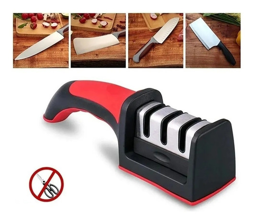 Imagen 3 de 3 de Afilador De Cuchillos Otros Utensilios 3 Tiempos Con Mango