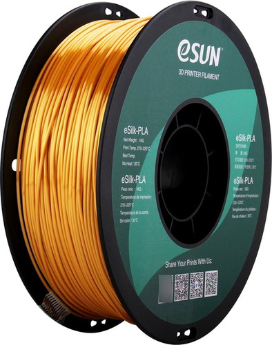 Filamento Esun Esilk Pla Seda Metálico 1.75mm Impresora 3d Color Gold