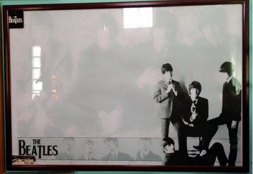 Afiche De Beatles Marco De Madera Y En Vidrio 102x69cm