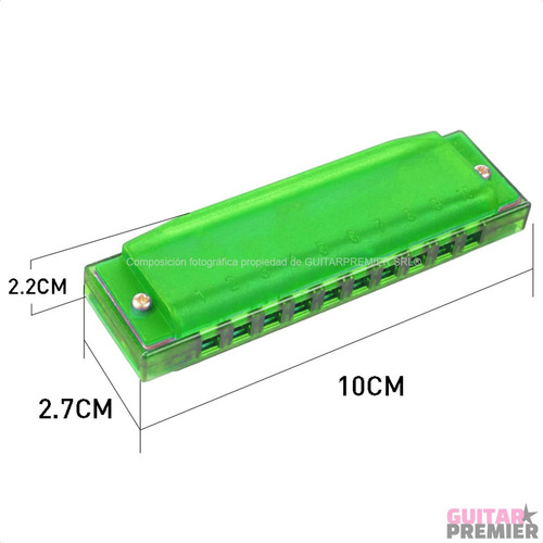Imagen 7 de 8 de Armonica Diatonica Blusera En Do Colores Reforzada + Estuche