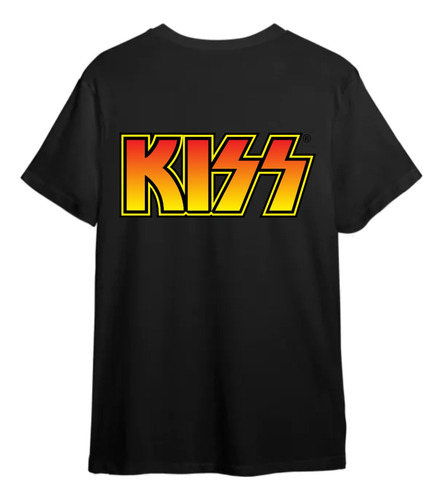 Remera Kiss Algodón Negra Todos Los Modelos !