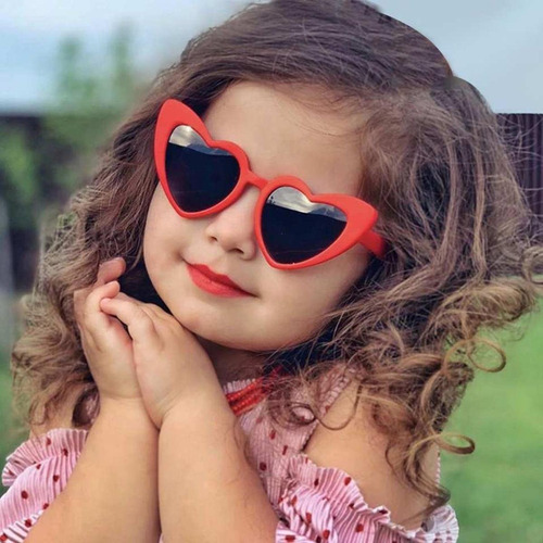 Anteojos De Sol Para Niñas Bebés Con Moño 0 A 4 Años Divinos Corazón Blanco