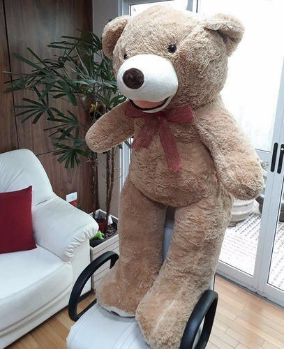 Imagem 3 de 9 de Urso De Pelúcia Grande Creme 150 Cm + Recheio Envio Imediato