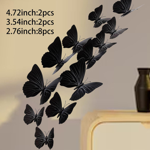 12 Piezas De Decoración De Pared De Mariposas 3d, Pegatinas