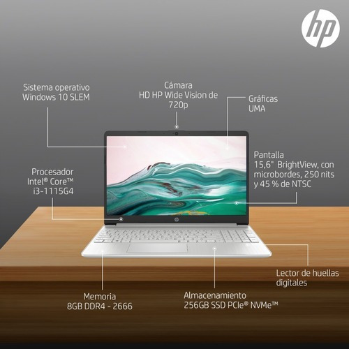 Notebook Hp 15-dy2061la Intel Core I3 1125g4 8gb 256gb Win10 Color Plateado