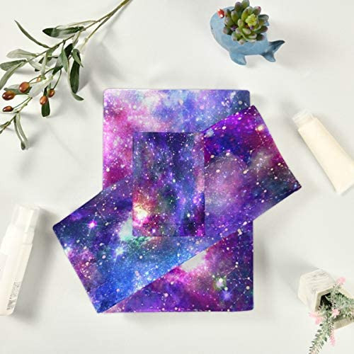 Juego De Toallas De 3 Piezas Qilmy Purple Galaxy Con Toalla