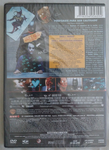 Imagen 2 de 2 de Dvd Batman El Caballero De La Noche - 2 Discos - Original!!