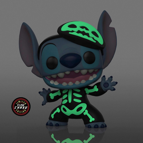 Funko Pop Disney: Stitch Esqueleto Glowchase + Linterna Uv