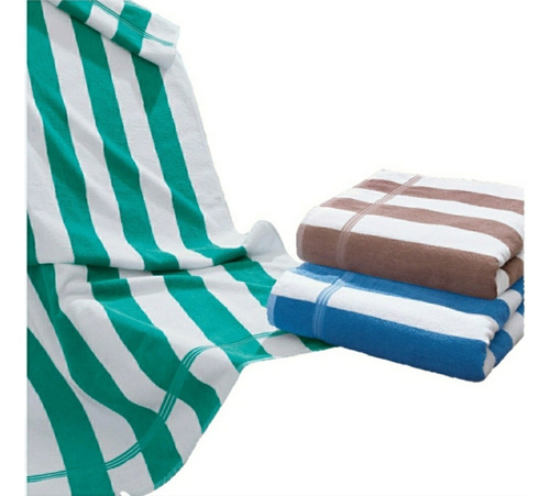 Toalha De Praia Piscina Banhão Resistente Ipanema 450g/m² Cor Branco/verde