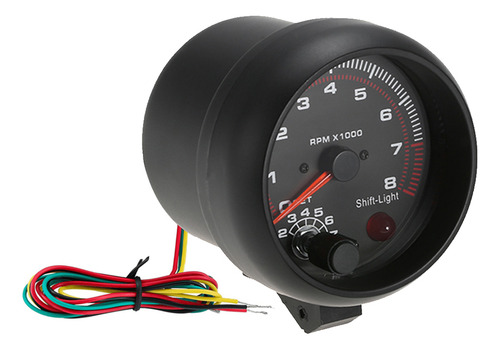 Tacômetro Automotivo... Luz Branca/preta De 75 0-8000 Rpm