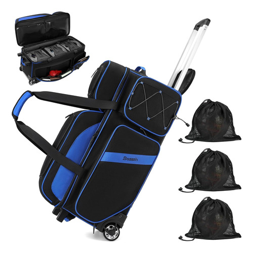 Bolsa C/ Llantas P/ 3 Bola Boliche Flextro Tour Y Accesorios