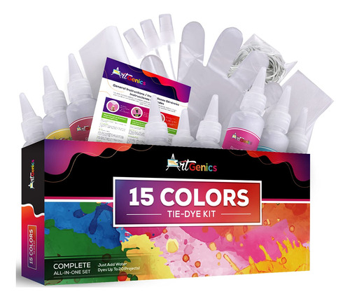 Kit Tinte Para Atar  15 Colorante Colorido Suministro Tela