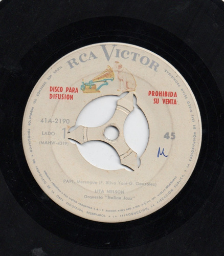 Lita Nelson - Papi / Besame Todita Vinilo Simple Promo Kktus (Usado)