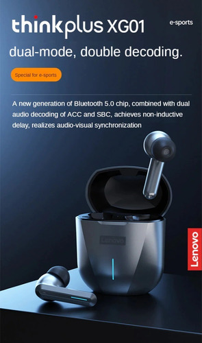 Imagen 6 de 7 de Auriculares Bluetooth Lenovo Xg01 Inalambrico In-ear Gris