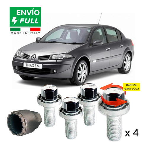 Set 4 Tuercas Seguridad Renault Megane Envío Gratis!