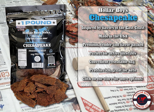 Hollar Boys Snacks Chesapeake Beef Jerky Bolsa Resellable De