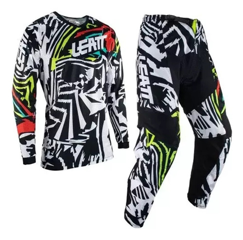 Conjunto Leatt Ride 3.5 Zebra Motocross Enduro Solomototeam