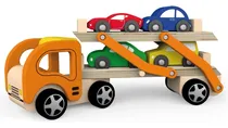 Comprar Juguete Madera Viga Encastre Niño Didactico Camion Con Autos