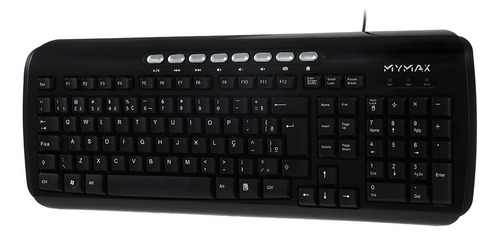 Teclado Multimidia Premium C/ Fio Abnt2 Mymax Mks6350 Cor de teclado Preto Idioma Português Brasil