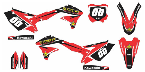 Kit Adesivos Moto Cross Trilha Kawasaki Kxf 450 2016 A 2018