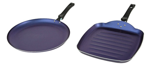Set 2 Piezas Comal Con Grill Y Comaleta Redonda Cinsa 28 Cms