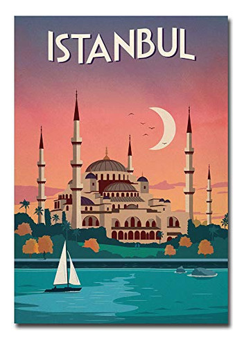 Imán Para Nevera Istanbul Travel, Arte Vintage, Tamaño 2.5 X