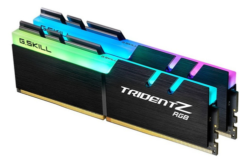 Memoria RAM Trident Z RGB gamer color negro  16GB 2 G.Skill F4-2666C18D-16GTZR