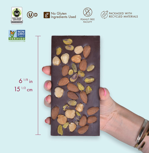 Barras De Chocolate Negro Triple Nut Temptation 3 Unidades