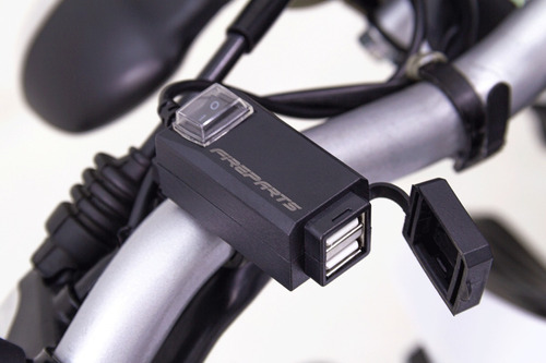 Cargador Fire Parts Puerto Conexión Doble Usb Para Moto