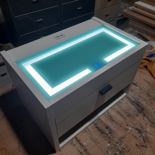 Mesa De Luz Led Dimmer Touch Encendido Táctil Blanco