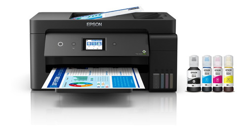 Imagem 1 de 5 de Impressora a cor multifuncional Epson EcoTank L14150 com wifi preta 100V/240V