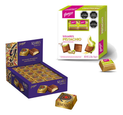 Pack Chocolate Bombón Goplana Pistacho 1kg + 1 Almendra 1kg