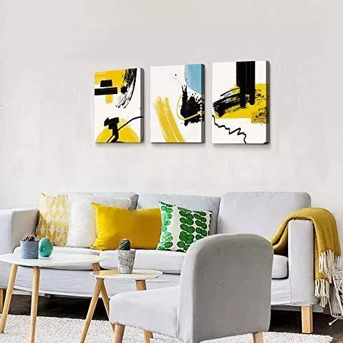 panel de 30 cm x 40 cm x 3 tamaño de marco estirado listo para colgar arte adecuado para sala de estar 3 paneles de lienzo abstracto moderno marco de madera pintura decorativa 