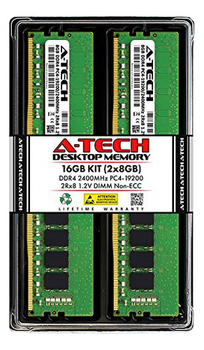 A-tech 16 Gb (2 X 8 Gb) Ddr4 2400 Mhz Dimm Pc4-19200 Udimm N