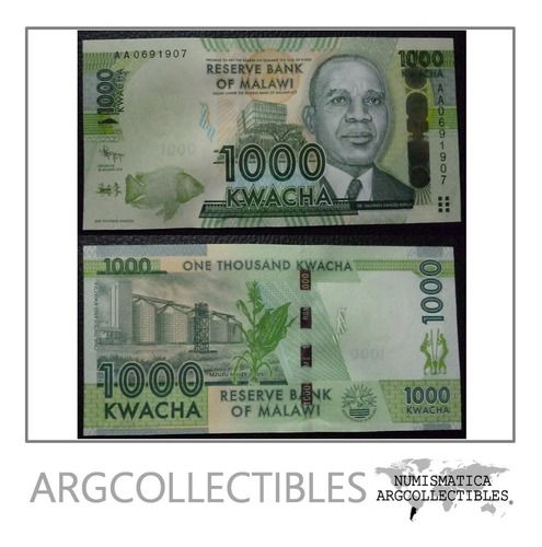 Malawi Billete 1000 Kwacha Unc 2012 Pick 62 Sin Circular