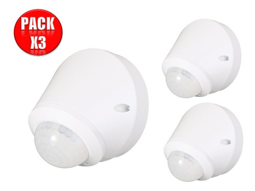 Pack 3 Sensor De Movimiento 360° Exterior