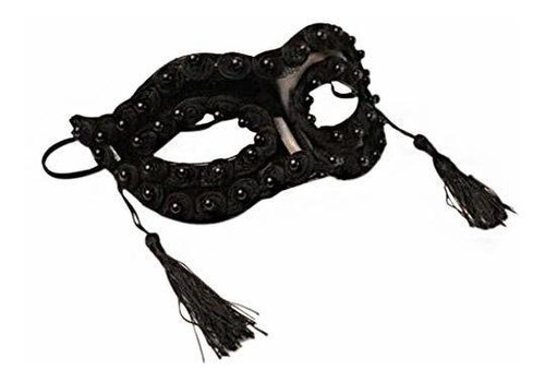 Pigeon Fleet Black Flowers Deecorative Masquerade Mask With 