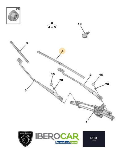 Imagen 3 de 8 de Plumilla Izquierda Peugeot 5008 2016-2022