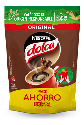 Café Instantáneo Nescafé® Dolca® - Doypack X 170gr