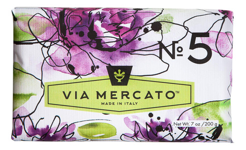 Via Mercato Barra De Jabn Italiana (7.05oz), N. 5 - Azcar Y