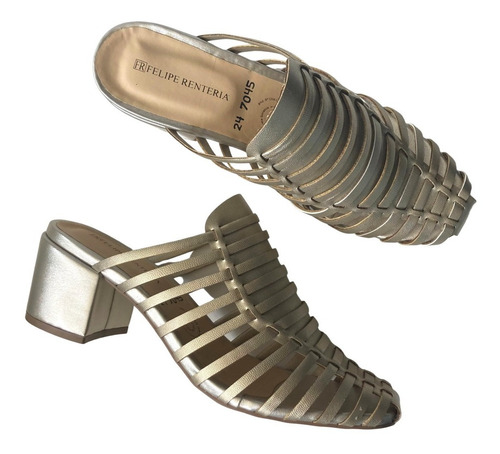 Zapatilla Tacón Felipe Rentería Moda Casual Mujer Alto 5