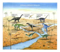 Comprar Gabón 2000 Dinosaurios Fauna Prehistórica Hoja Yv1083-91 Mnh