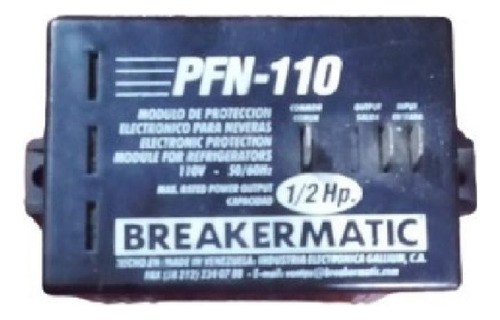 Protector De Voltaje Breakermatic Pfn-110 1/2hp 