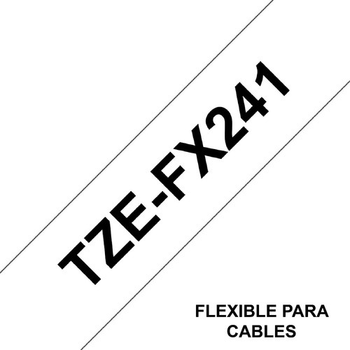Cinta Brother Tzefx241 Negro Sobre Blanco 18mm X 8mts Cables