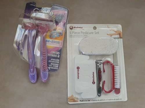 Imagen 2 de 10 de Set De Pedicure Marca Bio Swiss!! + 2 Afeitadoras Gillette!