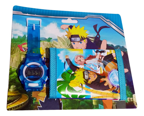 Combo Billetera Y Reloj De Naruto Shippden Para Niños
