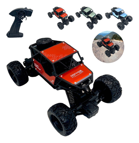 Carrinho Controle Remoto Recarregavel Carro Grande 4x4 Cor Vermelho